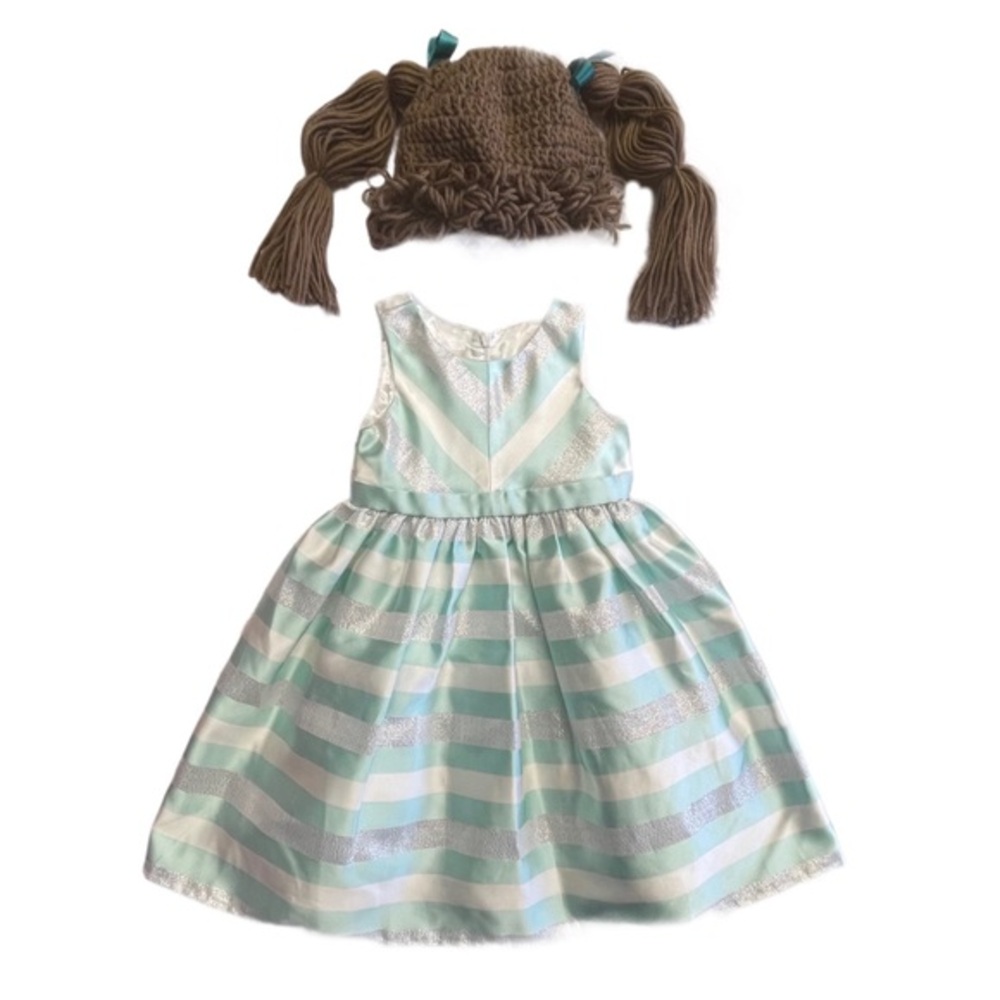 Cabbage Patch Kids inspired hat/wig and dress set baby size 2T